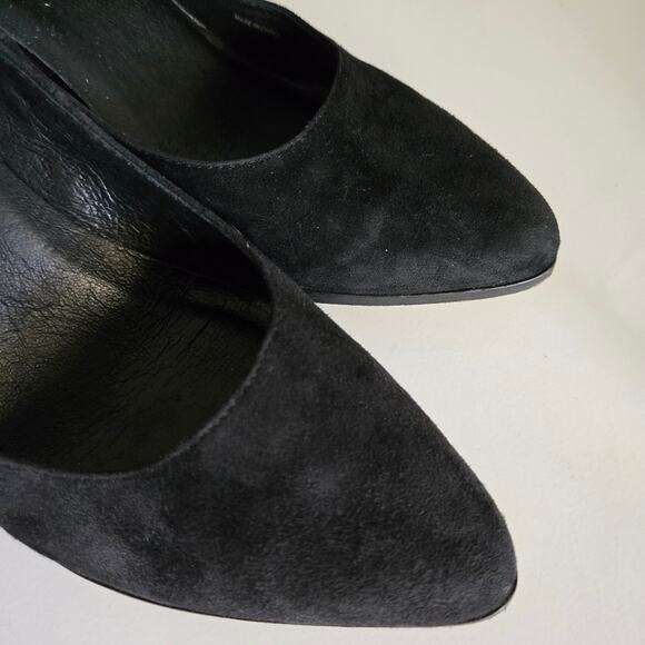 Eileen Fisher "Hawk" Black Suede Pump with Stacked Chunky Heel, Size 9.5 - Picture 7 of 10
